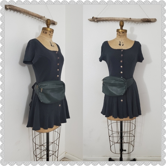Other - LIBAIRE | Mens Womens Green Leather Bumbag Sling Chest Bag Fanny Pack Pouch